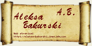 Aleksa Bakurski vizit kartica